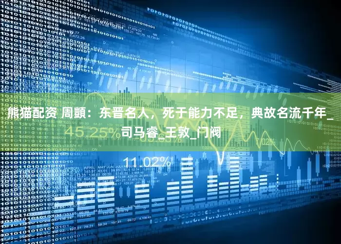 熊猫配资 周顗：东晋名人，死于能力不足，典故名流千年_司马睿_王敦_门阀
